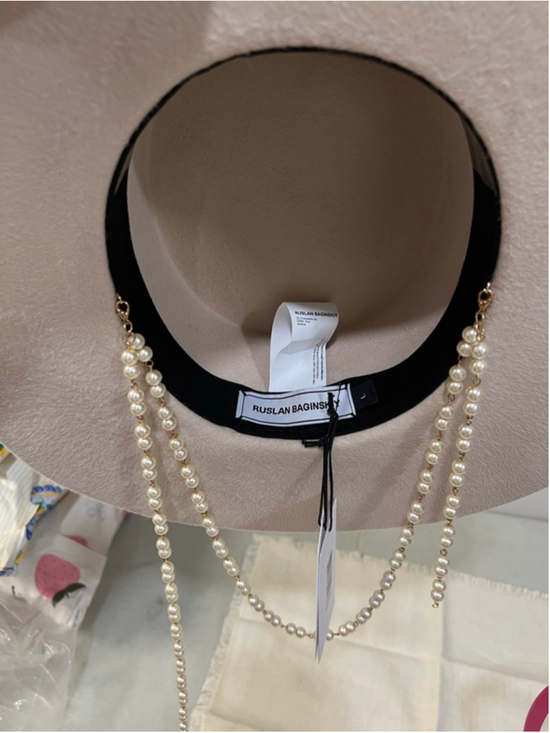 Ruslan Baginskyi Canotier Hat|Beige|Large|NWT|Flaw main image 4